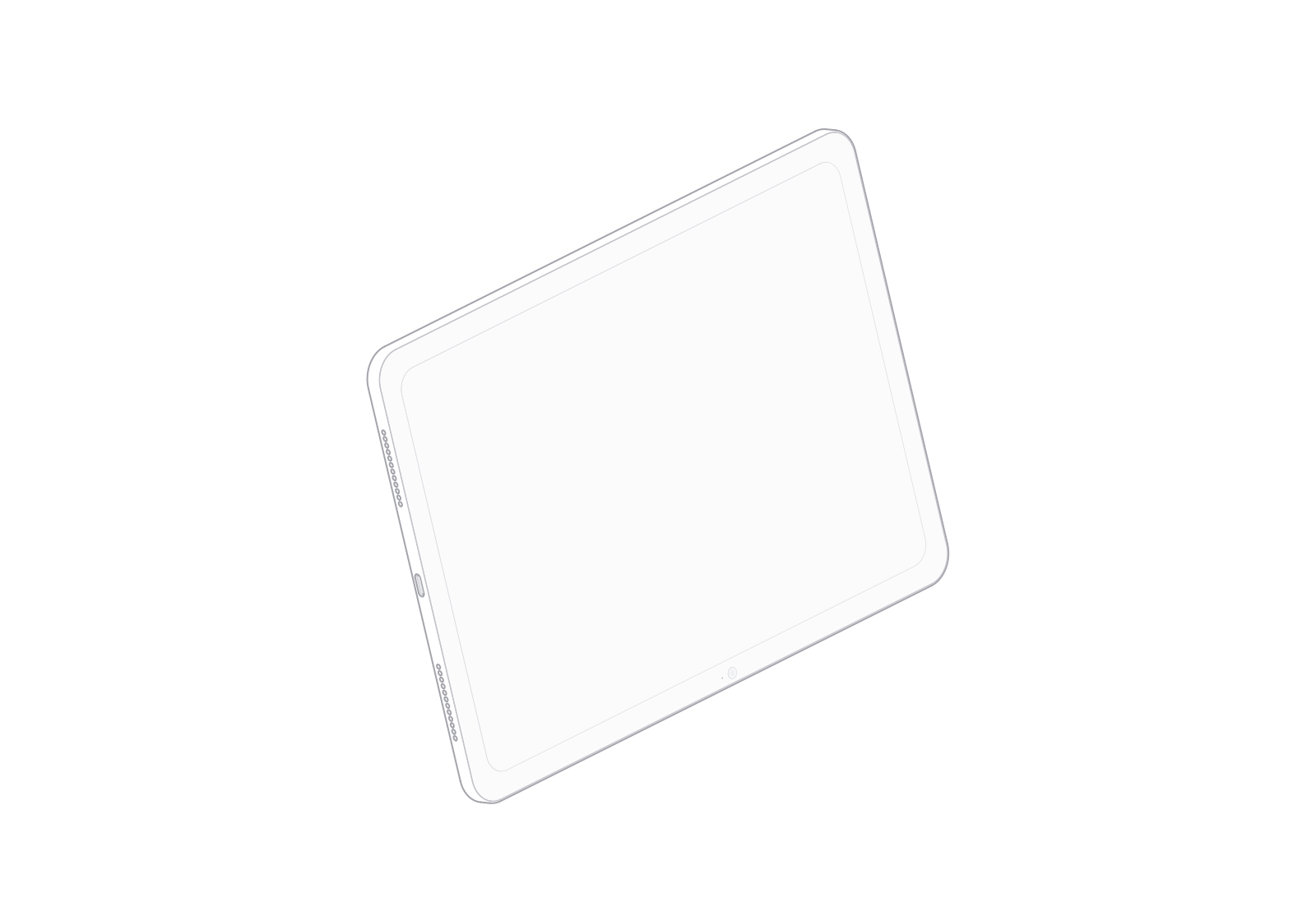 iPad Air 11-inch at a 72° turn in the fixed isometric view.