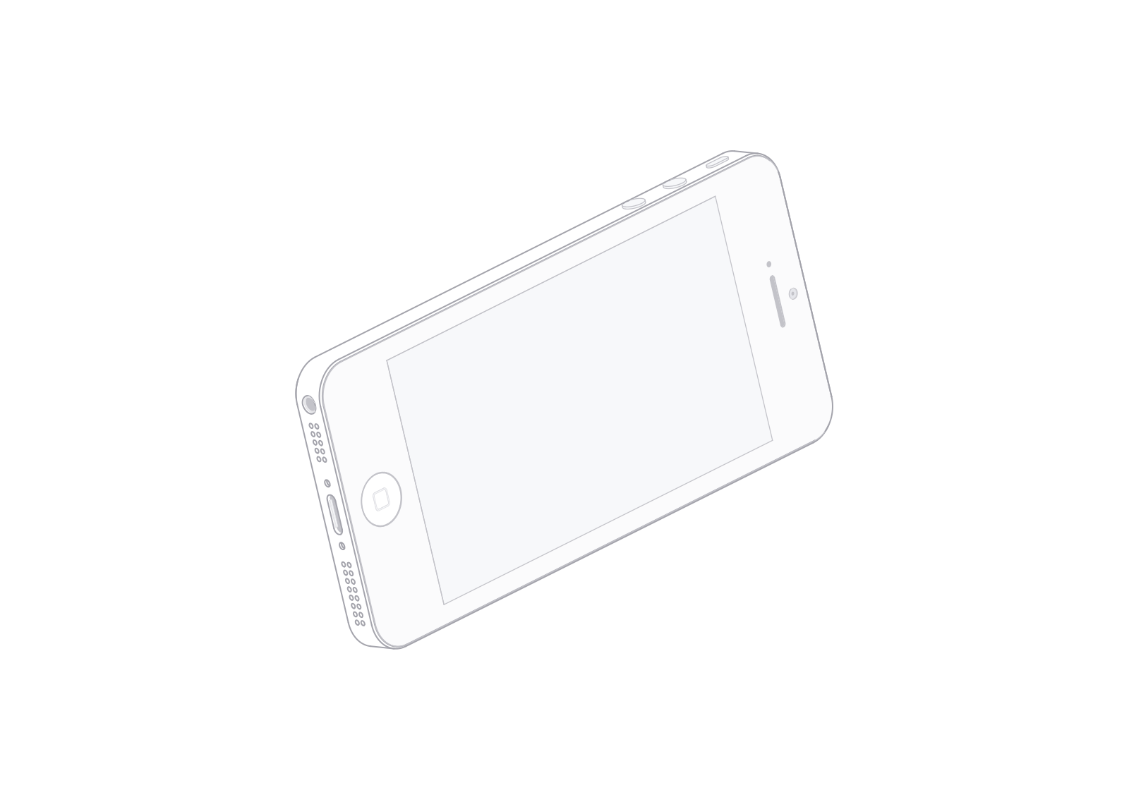 iPhone 5 at a 72° turn in the fixed isometric view.