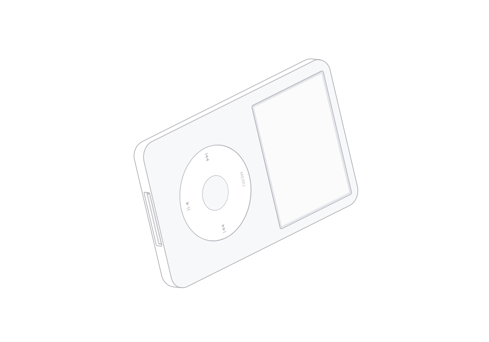 iPod classic 2009 at a 72° turn in the fixed isometric view.