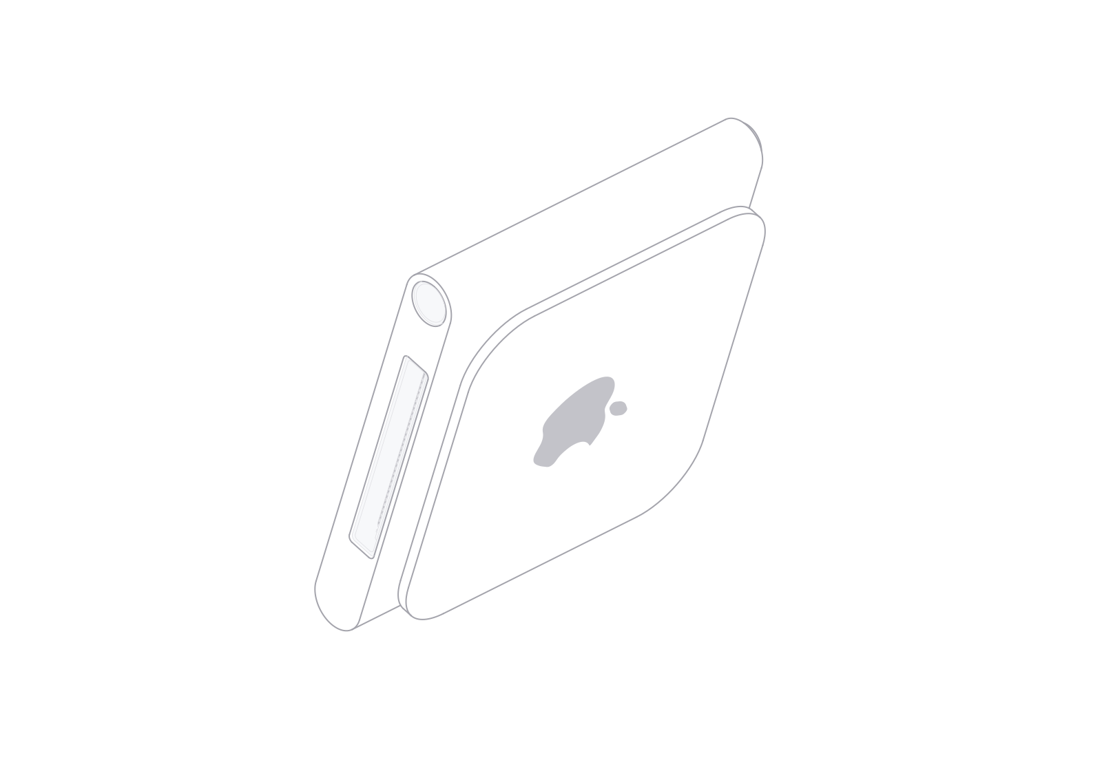 iPod nano 6 line art at a 72° turn in the fixed isometric view.