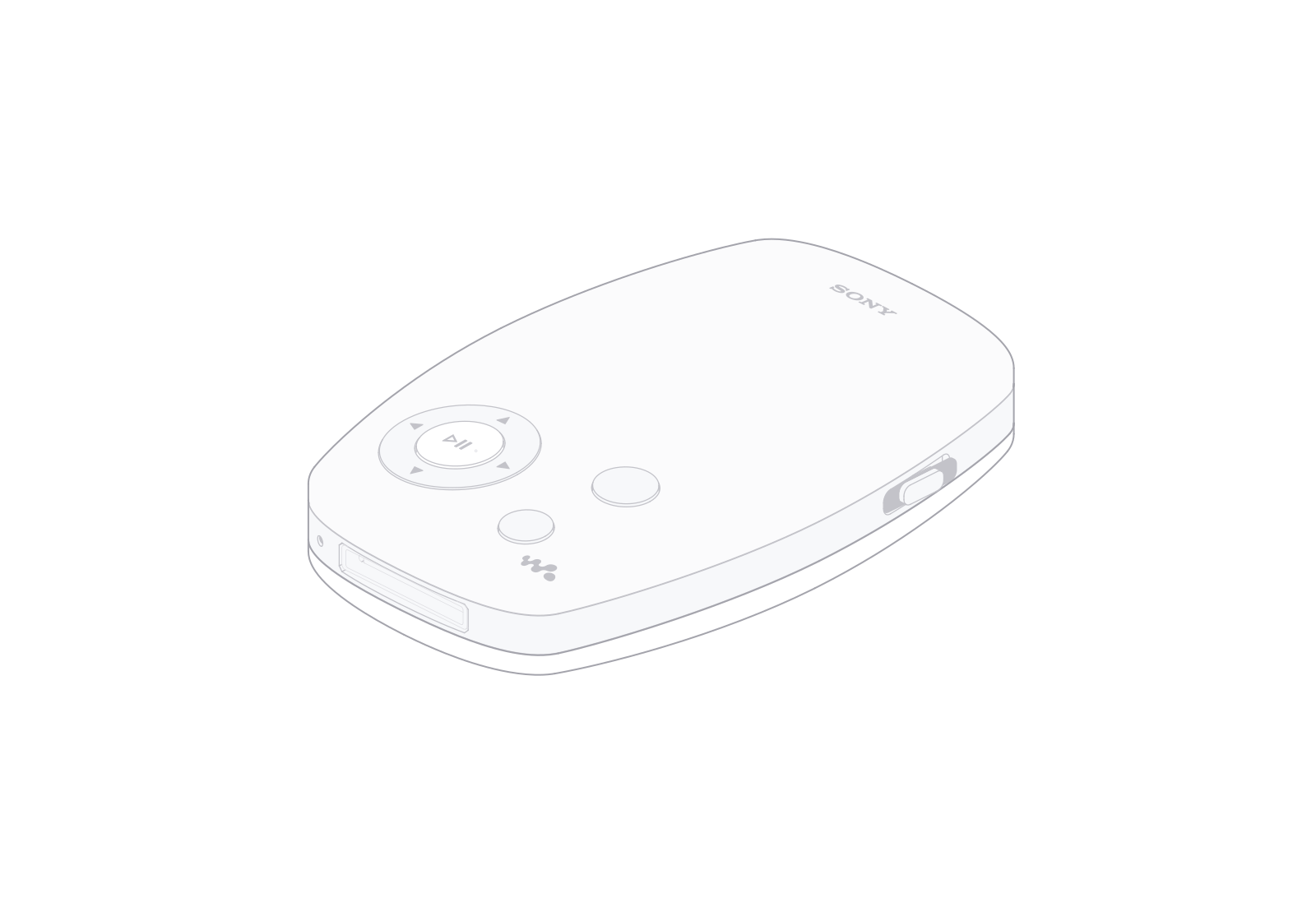 Sony Walkman NW-A1000 at a 0° turn in the fixed isometric view.