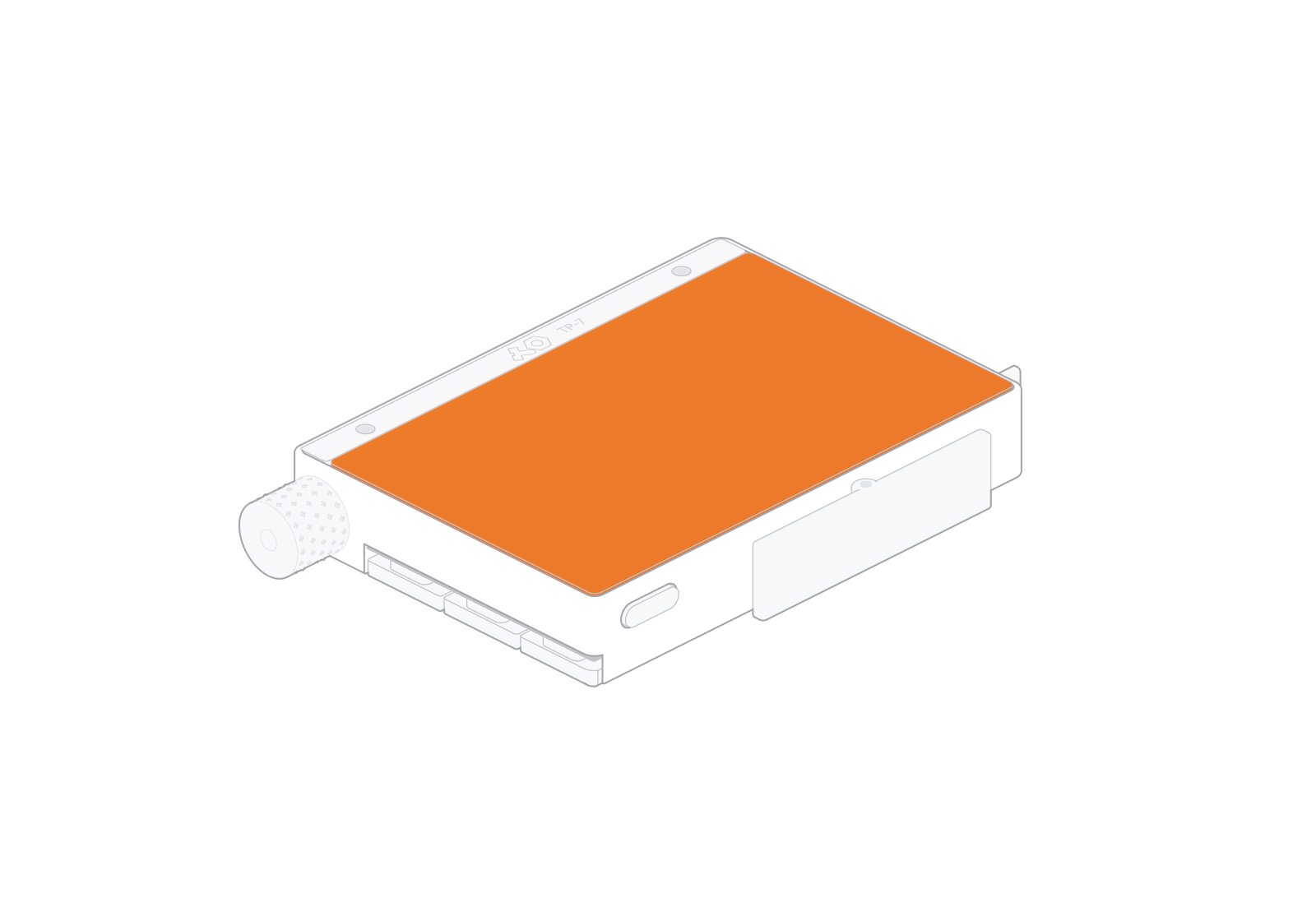 TP–7 line art at a 180° turn in the fixed isometric view.